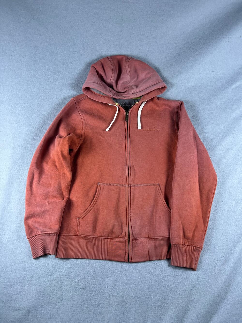 Eddie Bauer Hoodie Mens M Red Full Zip Drawstring Pocket Classic Sweatshirt